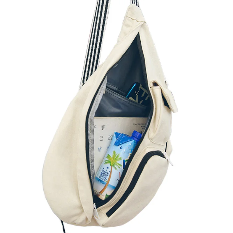 Canvas Sling Chest Bag for Men Back Pack Crossbody Bags Messenger Shoulder Travel Hiking Riding Daypack |