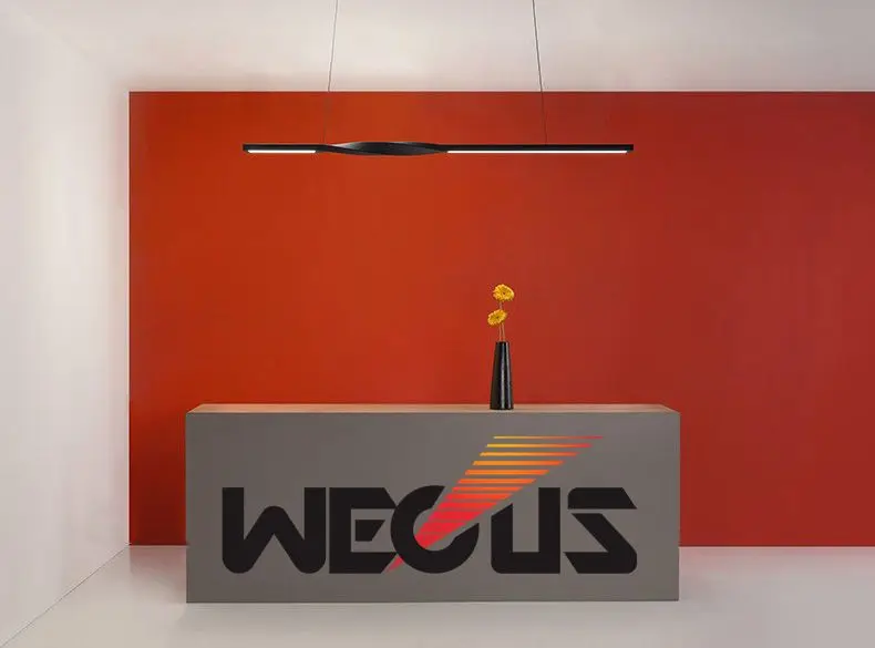 WECUS) дизайнеры рекомендуют. Креативный дизайн персонализированные ресторанные огни современный минималистичный led люстра длинные железные лампы. 90 см