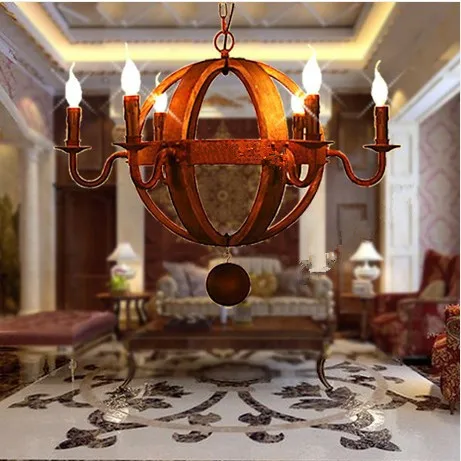 Nordic American country designer's creative personality retro antique wooden living room bedroom villa chandelier |
