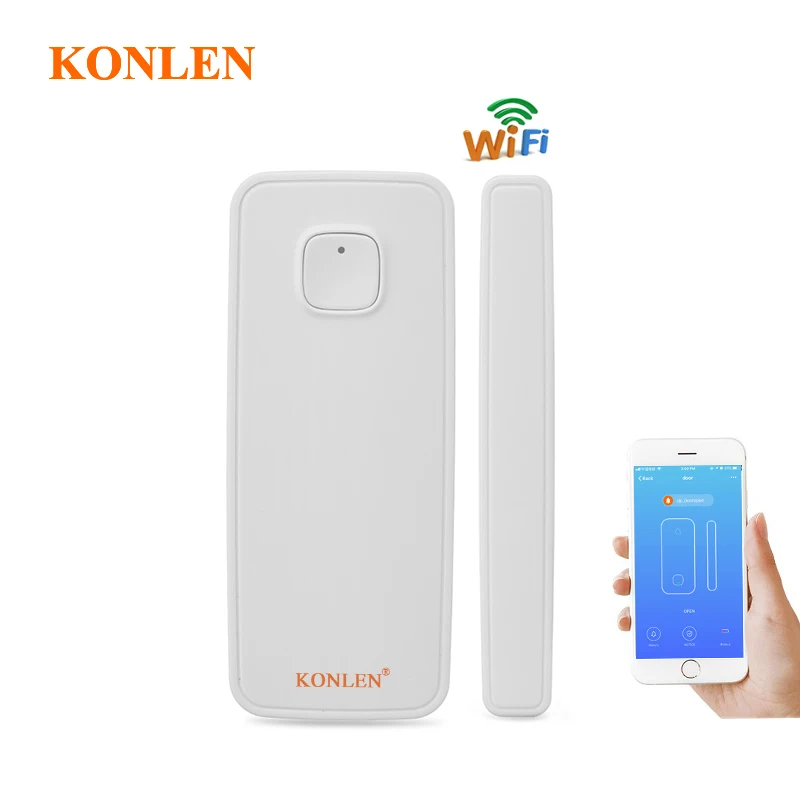 1PCS Wifi датчик для двери Сигнализация Беспроводной магнитный окно открытый вход оповещения Домашняя безопасность детектор дистанционное управление Alexa Google Home IFTTT - Цвет: 1PCS
