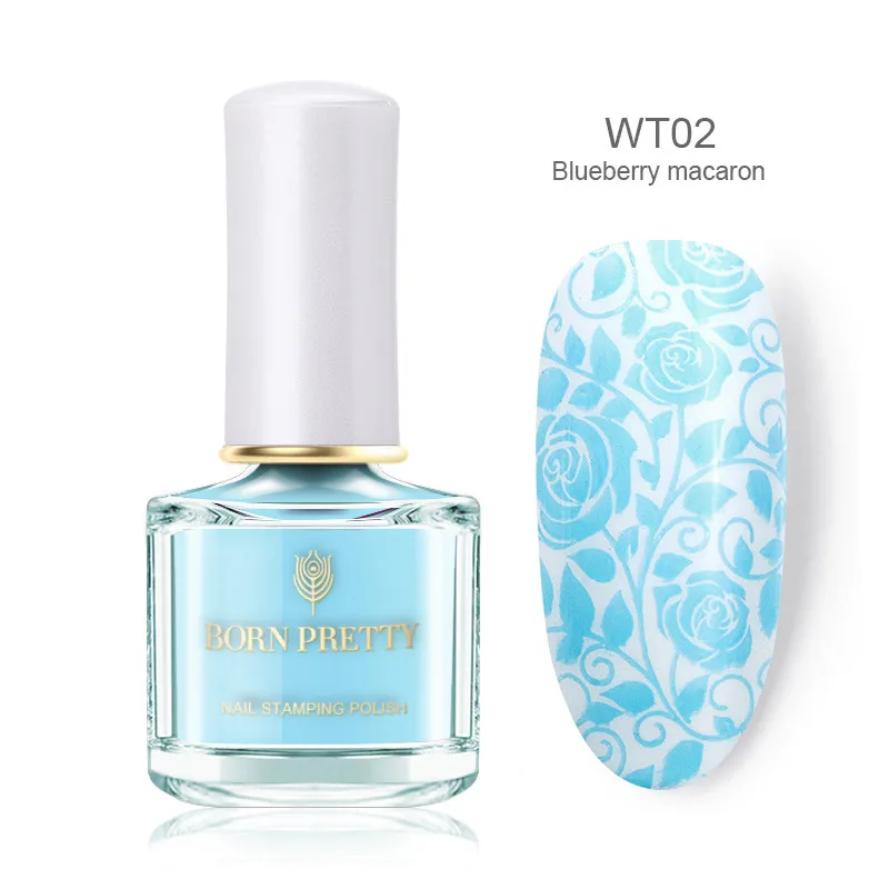 BP-WT02 От BORN PRETTY-1 бутылка лак для стемпинга 6 пилка для ногтей Стикеры для ногтей печать лак Декоративный Лак для ногтей 71 Цвета - Цвет: BP-WT02