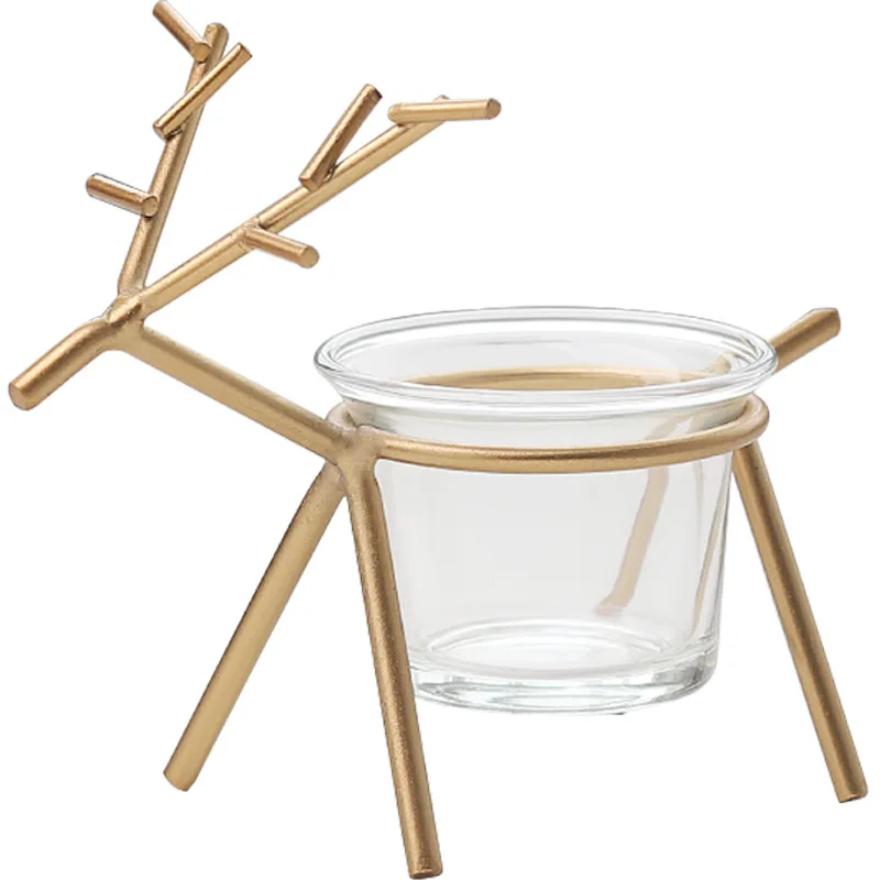 

2019 Nordic Simple Creative Iron Deer Candleholder Home Desktop Atmosphere Arrangement Candleholder Decoration