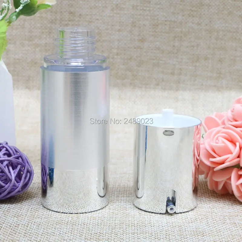 Фото 15ml 30ml 50ml Silver Wire-drawing Airless Pump Bottle High Quality Cosmetic Container Lotion Refillable Bottles 2pcs/lot Красота и 15ml 30ml 50ml Silver Wire-drawing Airless Pump Bottle High Quality Cosmetic Container Lotion Refillable Bottles 2pcs/lot Красота и