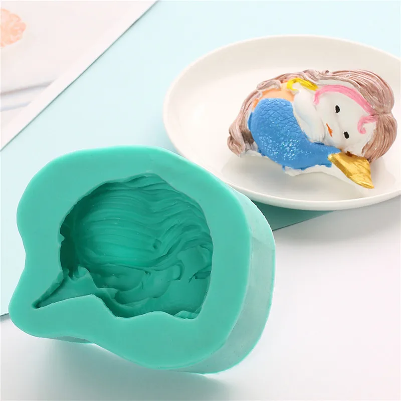 JJOP41000005 SEAAN 3D хвост русалки, силиконовая форма для торта, морская раковина, морская звезда, помадка, форма для торта, сахарное ремесло, инструменты, форма для шоколада, инструмент для выпечки - Цвет: JJOP41000005