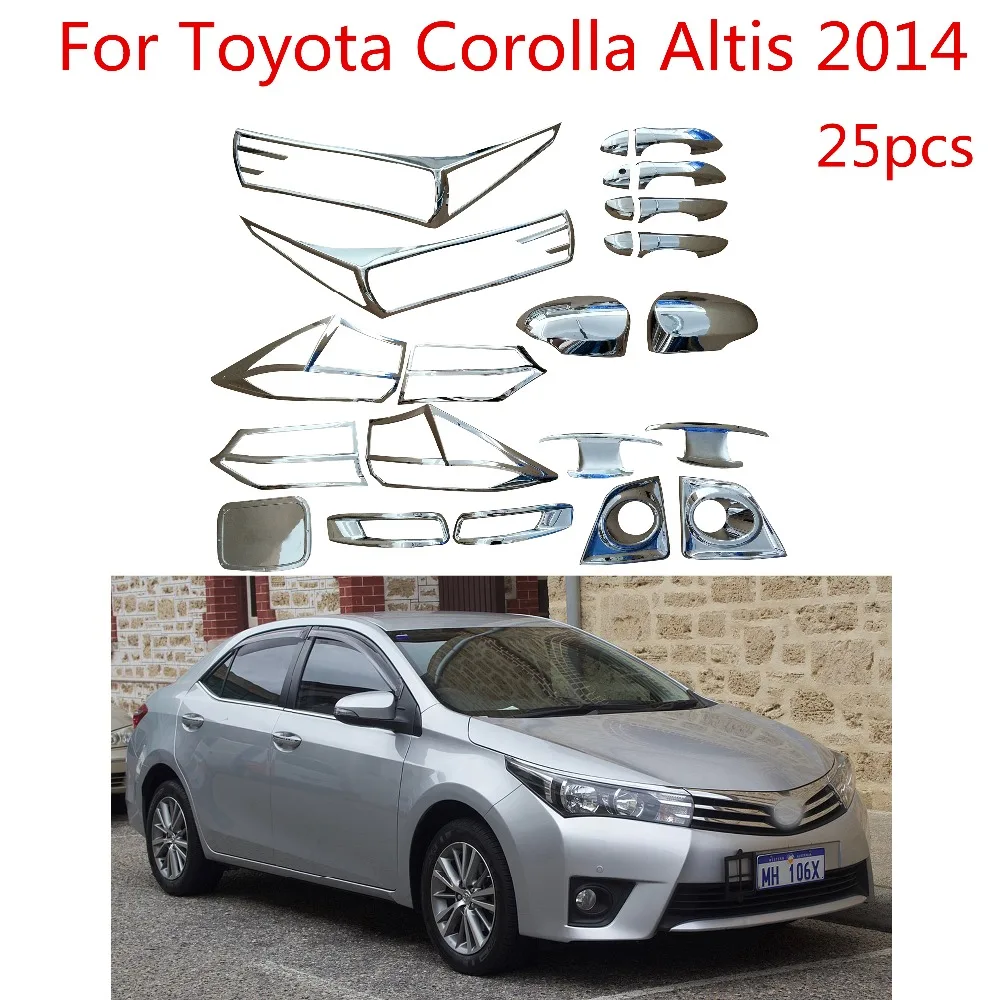

For Toyota E170 Corolla (Australia) ALTS 2014 2015 2016 2017 FS High-quality 25PCS ABS Chrome plated trim accessories plated