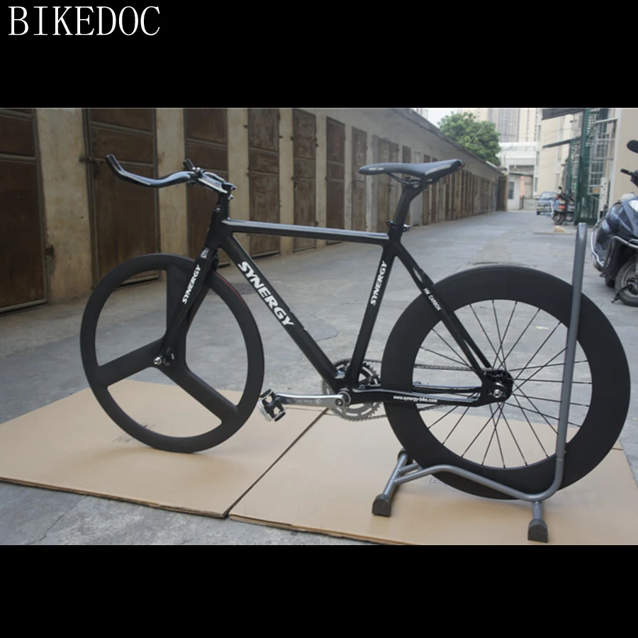 Карбоновая рама BIKEDOC 700C с фиксированной передачей и передним Карбоновым колесом 3