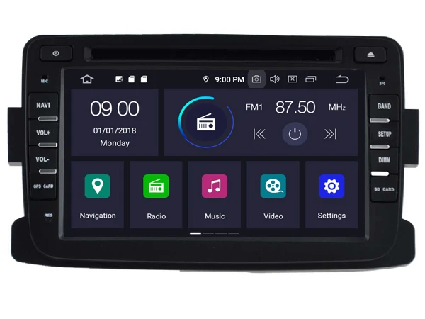 Четырехъядерный Android 9 0 автомобильный dvd-плеер для RENAULT DUSTER мультимедийный