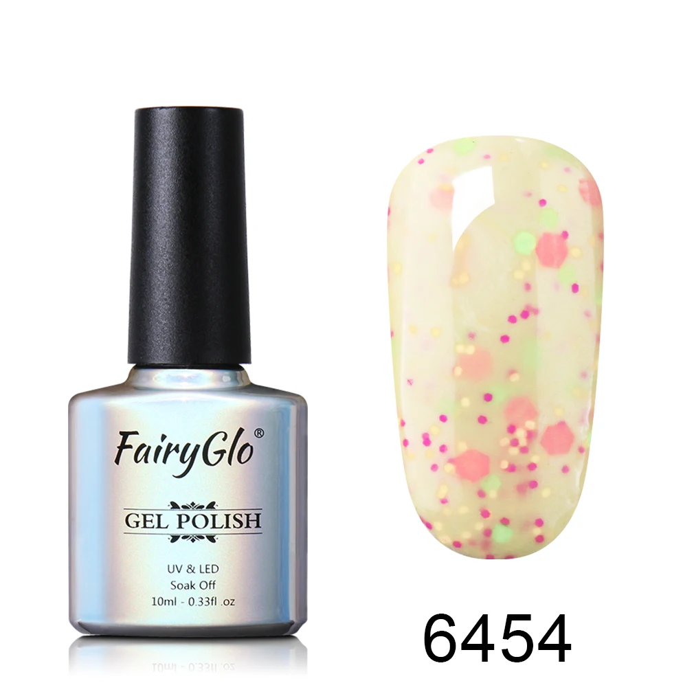 FairyGlo 10 мл сыр конфеты Гель-лак для ногтей замочить от УФ светодиодный Гель-лак длительный гель лак для ногтей нужно верхнее Базовое покрытие лак для ногтей - Цвет: 6454