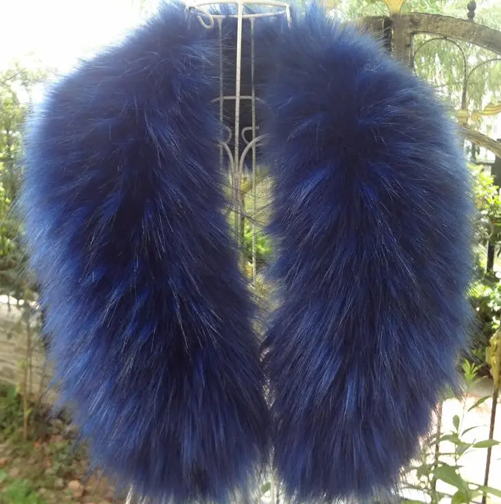 Осенне зимний женский воротник из искусственного лисьего меха и енота с