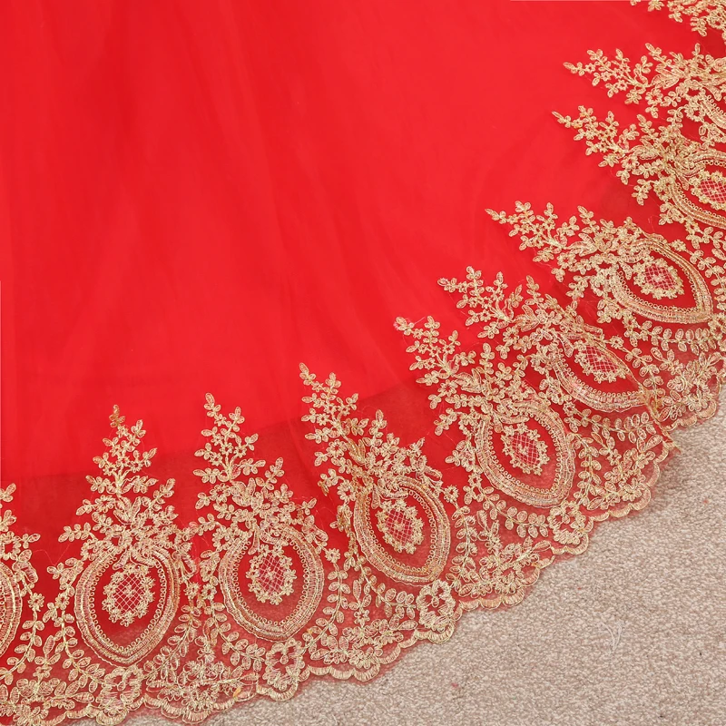 Fansmile Vestido de Novia Винтаж Красное Кружевное бальное свадебное платья по индивидуальному заказу размера плюс свадебное платье FSM-362F/T