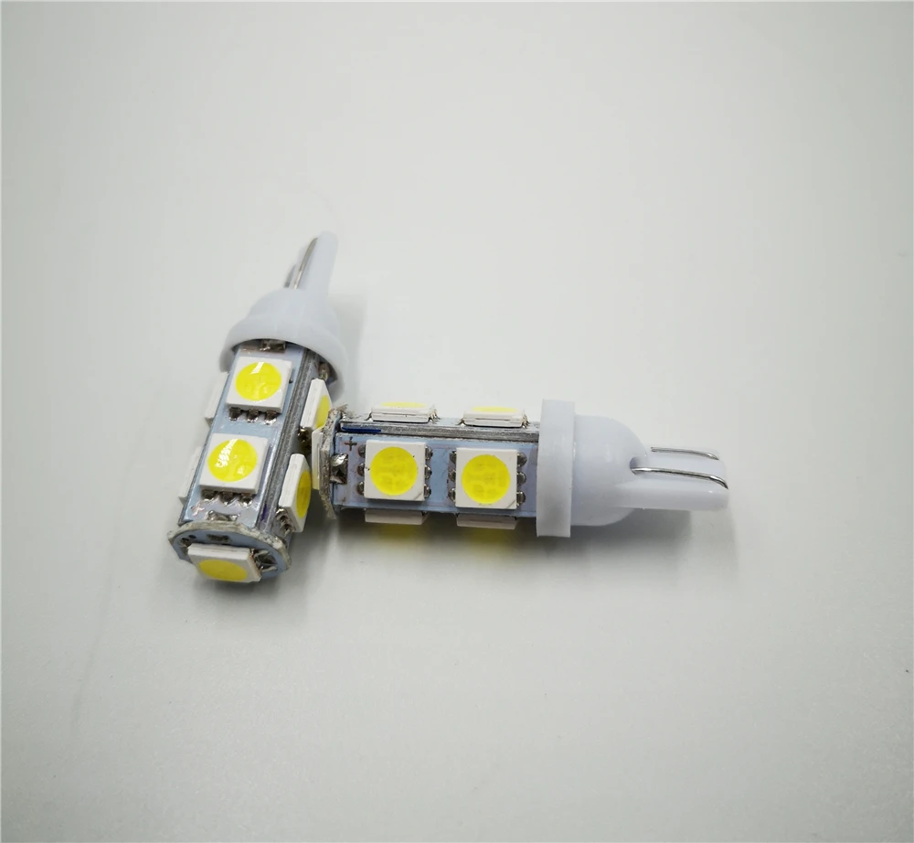 20 штук T10 5050 9SMD 9 светодиодный Автомобильный светодиодный 194 168 192 W5W DC 12 V автомобиль лампы, сигнализирующий фонарь клиновидный для салона боковые габаритные огни