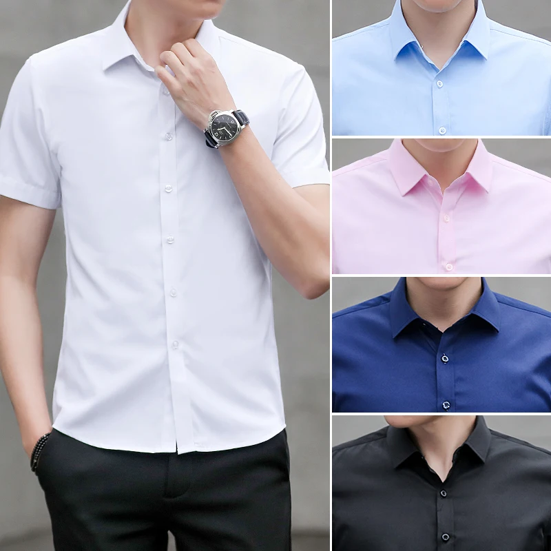 Мужская рубашка suimmer с коротким рукавом модная тонкая Chemise Homme белые рубашки