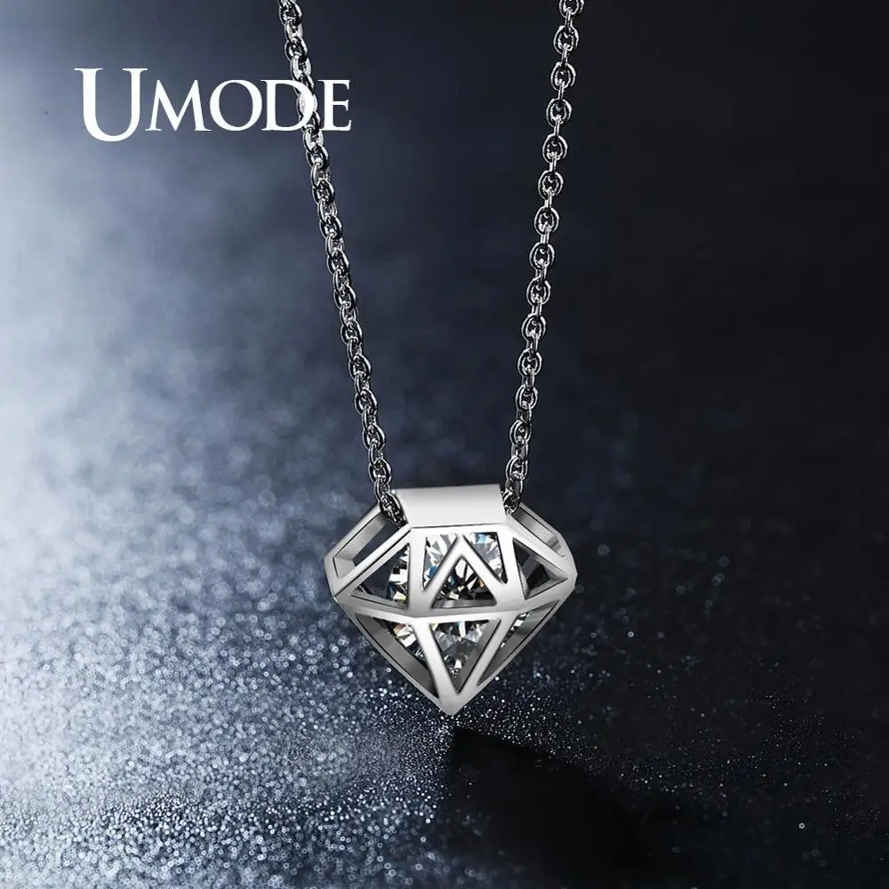 UMODE топ AAA кубический цирконий ожерелья полые геометрической формы кулон