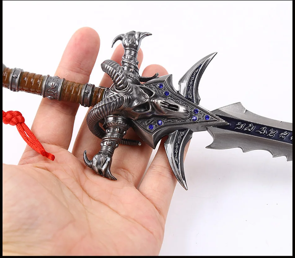30 см сплав Frostmourne меч инкрустированный синий бриллиант WOW король личи Артас