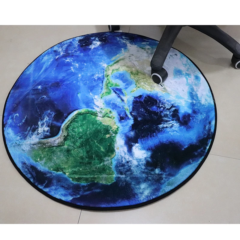 Круглый ковер с 3D принтом планеты Земля мягкие коврики Противоскользящие 60/80/100