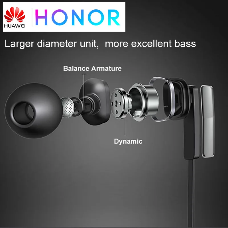 Оригинальные наушники Huawei Honor AM175 динамические сбалансированные арматурные