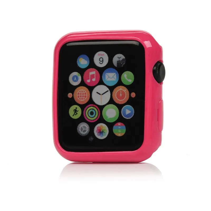 TURATA мягкий чехол для часов Apple Watch Case iWatch Series 2/3 42 мм цветная силиконовая рамка