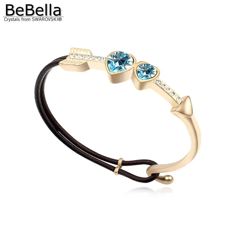 Браслет с кристаллами Сваровски позолоченный в форме сердца|plated bangle|bangle platedbangles