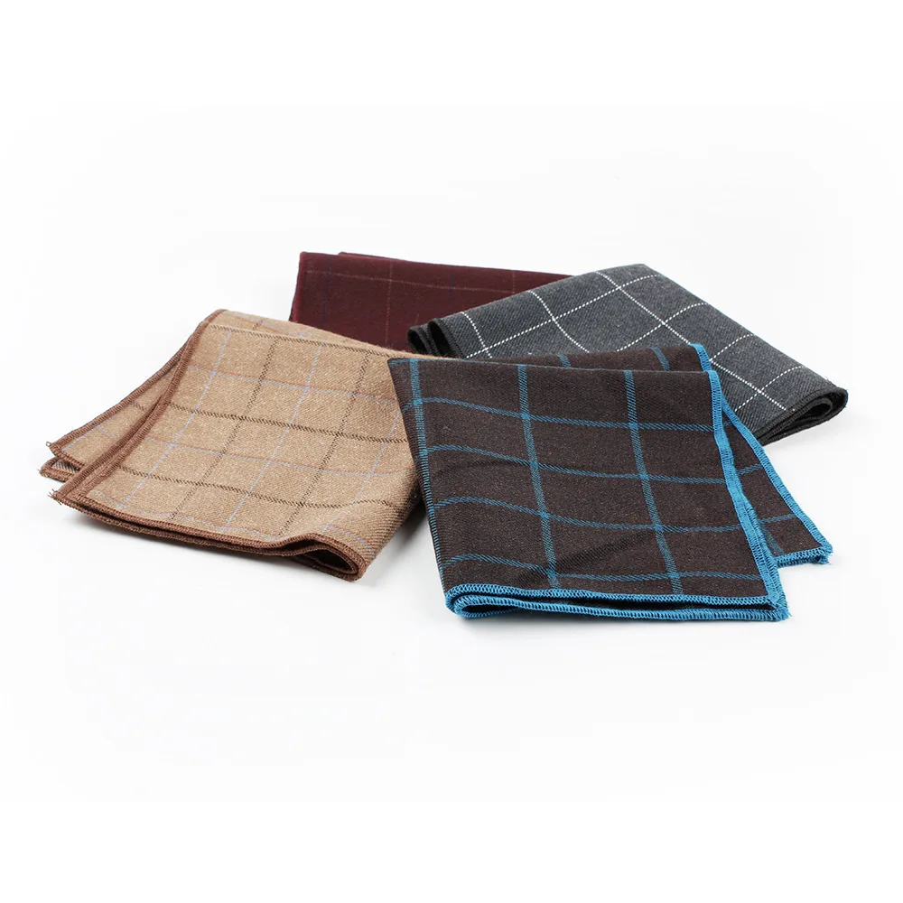 Высококачественные мужские носовые платки клетчатый деловой костюм Hankies хлопковые повседневные мужские костюмы квадранные Карманные Платки 25*25 см
