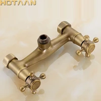 free shipping antique brass bathroom bath wall mounted hand held shower head kit shower faucet sets yt 5346 p