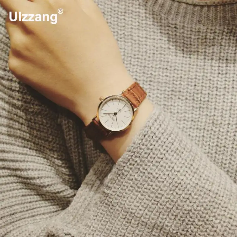 Новые модные брендовые женские и мужские часы унисекс с кожаным ремешком Ретро