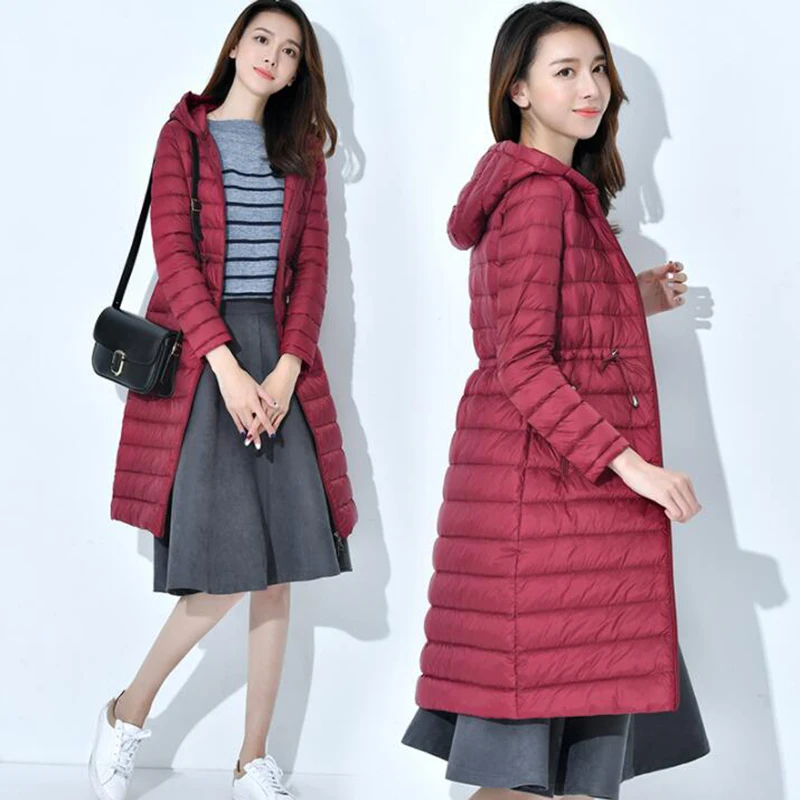 Новинка зимы 2018 женские пуховики теплые парки пальто в комплекте длинный