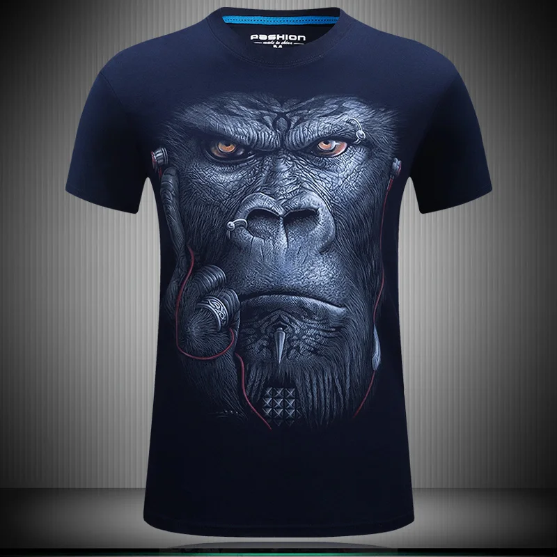 Высокое качество Новая мода лето 2017 печать очки наушники gorilla унисекс дышащая