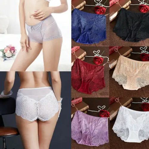 Для женщин Sexy цветочные кружевные трусики Боксеры Короткие HighWaist краткое Boyshort