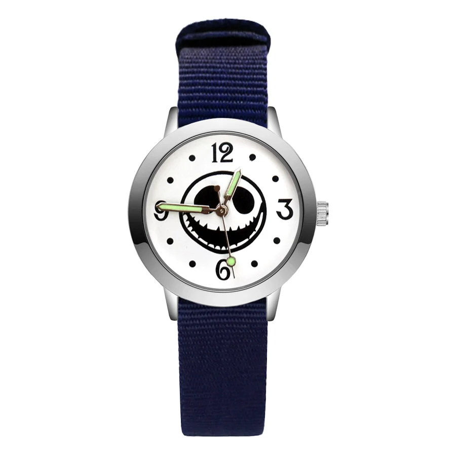 Fashion Cute Skeleton Skull Style Children's Watches Kids Student Girls Boys Quartz Nylon Strap Wrist Watch JA144 | Наручные часы