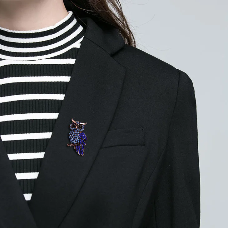 Винтажный аксессуар в виде античной синей совы|Броши| |