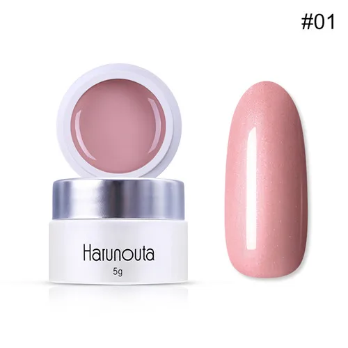 Nude Harunouta, эластичный УФ-гель для ногтей, паучок, впитывающий УФ-гель, лак, белый, серебристый, золотой цвет, лак для ногтей, сделай сам, для маникюра - Цвет: Nude