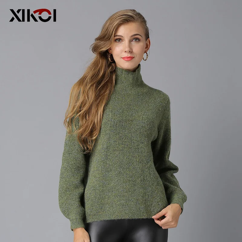 Turtleneck Knitted Pullover 2018 New Sweater Women Full Solid Thick Pull Femme Warm Knitting Blusas De Inverno Feminina | Женская одежда