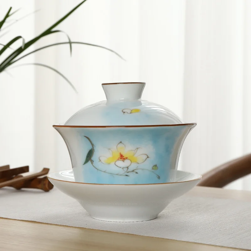 Style A TANGPIN керамический гайвань чашка ручная роспись керамический чайник фарфоровая чашка китайские чайные наборы кунг-фу - Цвет: Style A
