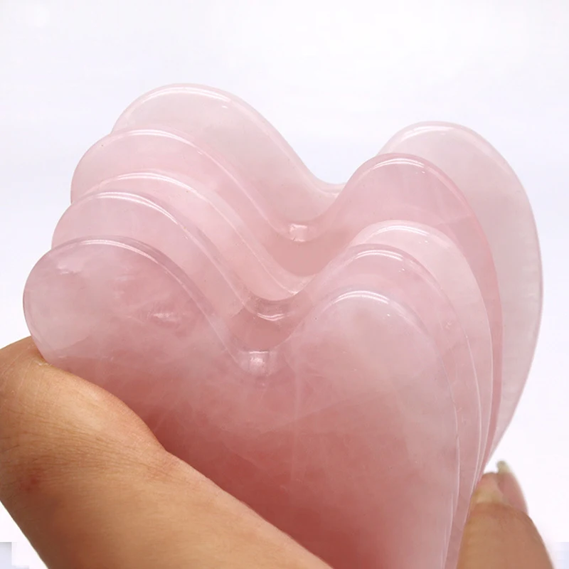 Массажер для лица Gua Sha Board Beeswax Scrape Therapy розовый КВАРЦЕВЫЙ Спа ухода за кожей