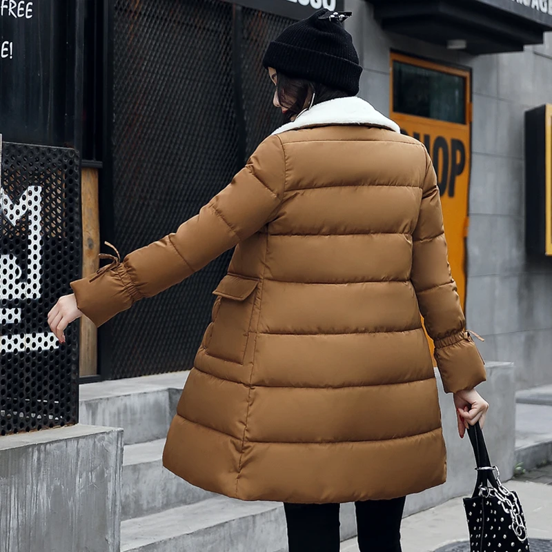 2017 fur turn down collar women winter coat female outerwear parka ladies thick warm long jacket slim jaqueta feminina | Женская одежда