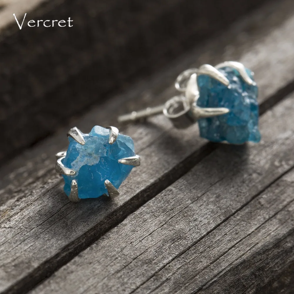 

Серьги женские из серебра 925 пробы с необработанным кварцем