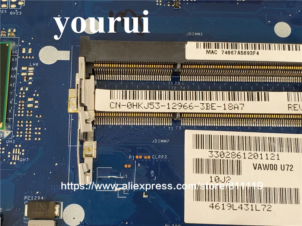 0HKJ53 HKJ53 CN материнская плата для ноутбука DELL Inspiron 3521 Материнская с радиатором VAW00 LA