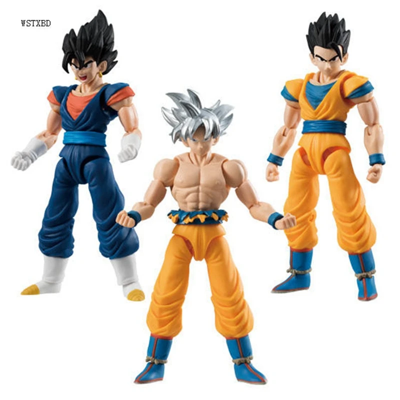 WSTXBD 3 шт./компл. BANDAI Dragon Ball Z DBZ Blue vegeta gohan Goku UI Ultra Instinct ПВХ фигурка игрушки фигурка модель куклы