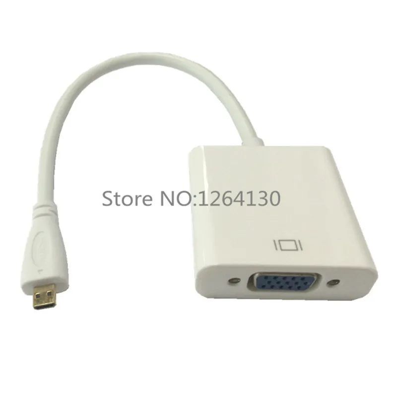 Кабель преобразователь Micro HDMI совместимый с гнездом VGA шнур 1080P со встроенным