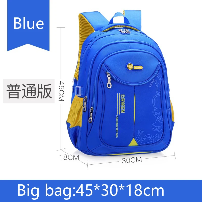 Blue 2 big Школьный ранец для начальной школы 1, 3, 4, 6 лет, для мальчиков и девочек, Детский рюкзак на плечи, ультра-светильник, подарок для мальчика 6-12 лет - Цвет: Blue 2 big
