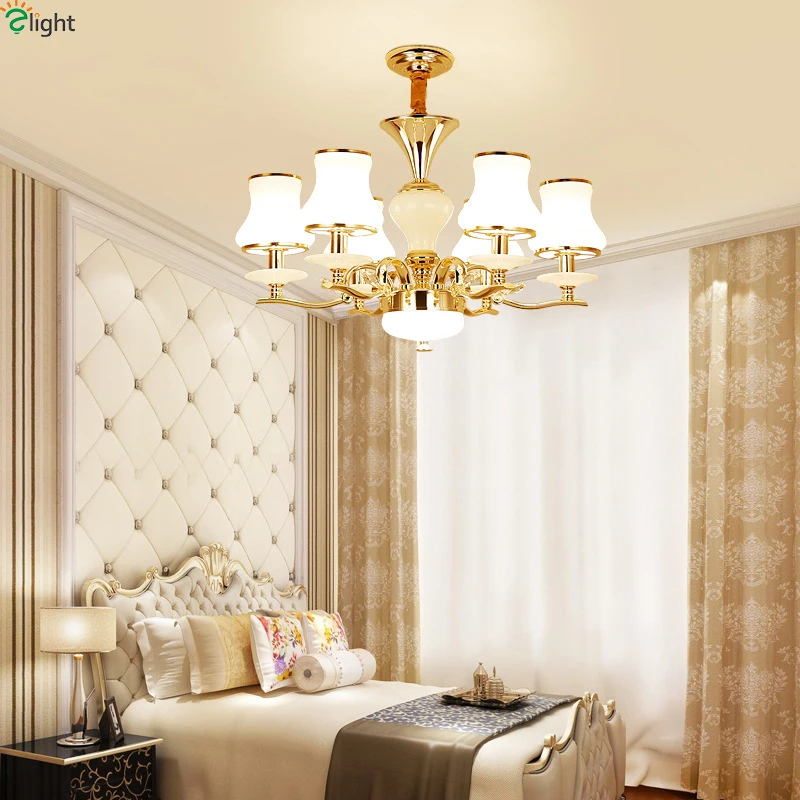 

Modern Lustre Marble Led Pendant Chandeliers Lights Gold Metal Living Room Led Chandelier Lighting Dining Hanging Light Fixtures