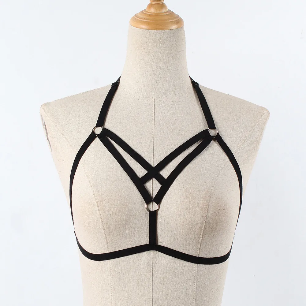 Кружевной топ, кружевной, укороченный, feminino lenceria, сексуальный, для женщин, девушек, с отверстиями, эластичный, клетка, бюстгальтер, бандаж, на бретелях, бюстгальтер