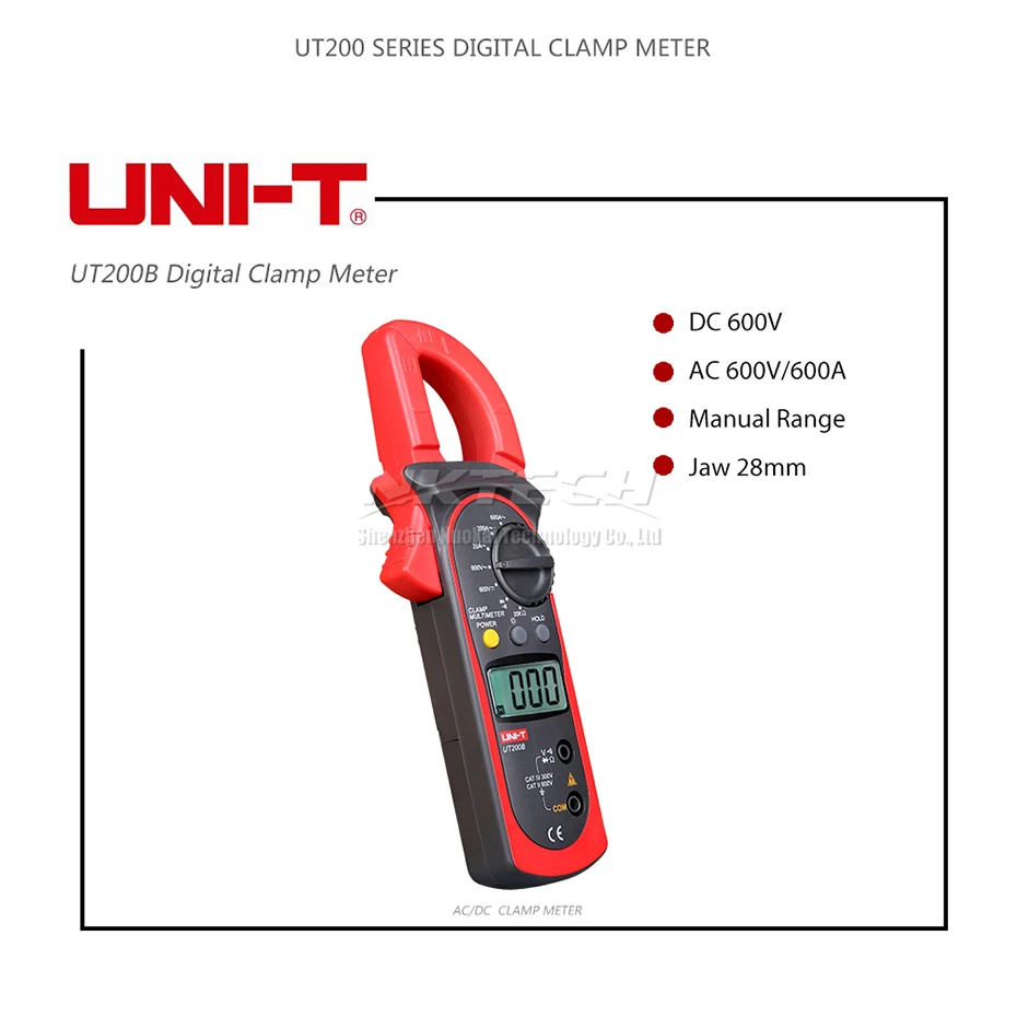 UNI-T цифровой клещи мультиметр UT200B UT200A ACA AC/DC Напряжение Вольтметр Сопротивление 600A Омметр Удержание данных диод тестер