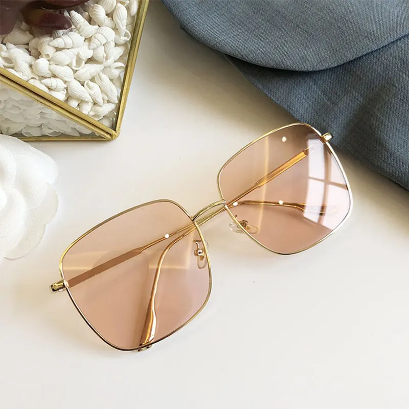Унисекс Роскошные негабаритные Винтажные Солнцезащитные очки женские брендовые