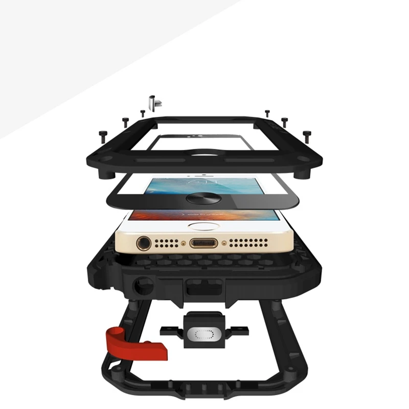Чехол Love mei из алюминия и металла для iphone SE защитный противоударный чехол +