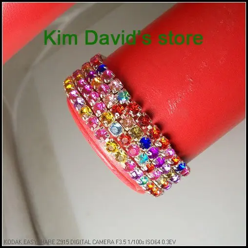 Эластичный браслет стразы 20x разных цветов с кристаллами теннисные браслеты для