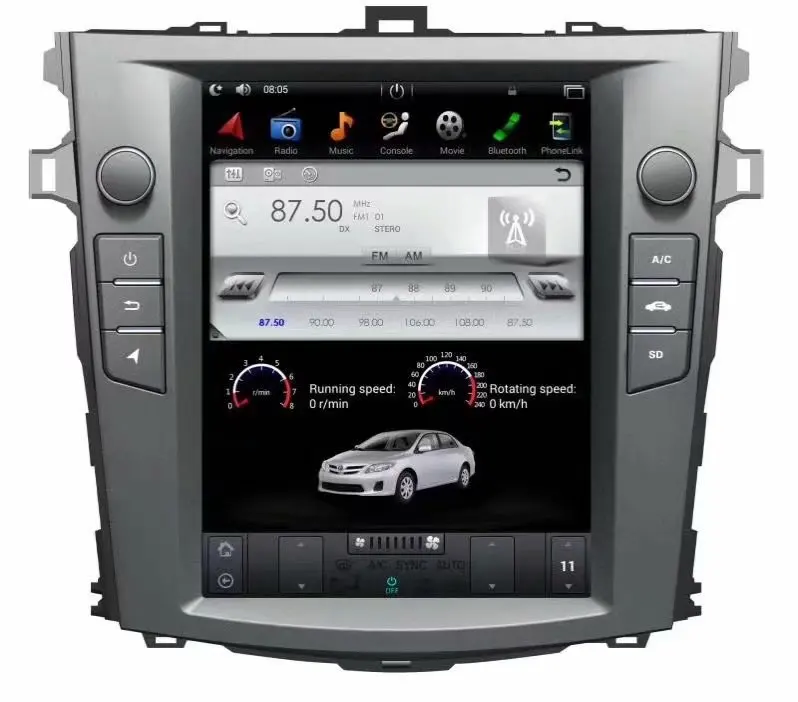 10," 4 ядра RAM2G rom 32G tesla стиль автомобильный dvd-плеер для toyota corolla 2007-2011 Автомобильный аудио; стерео; GPS автомобильный навигатор wifi