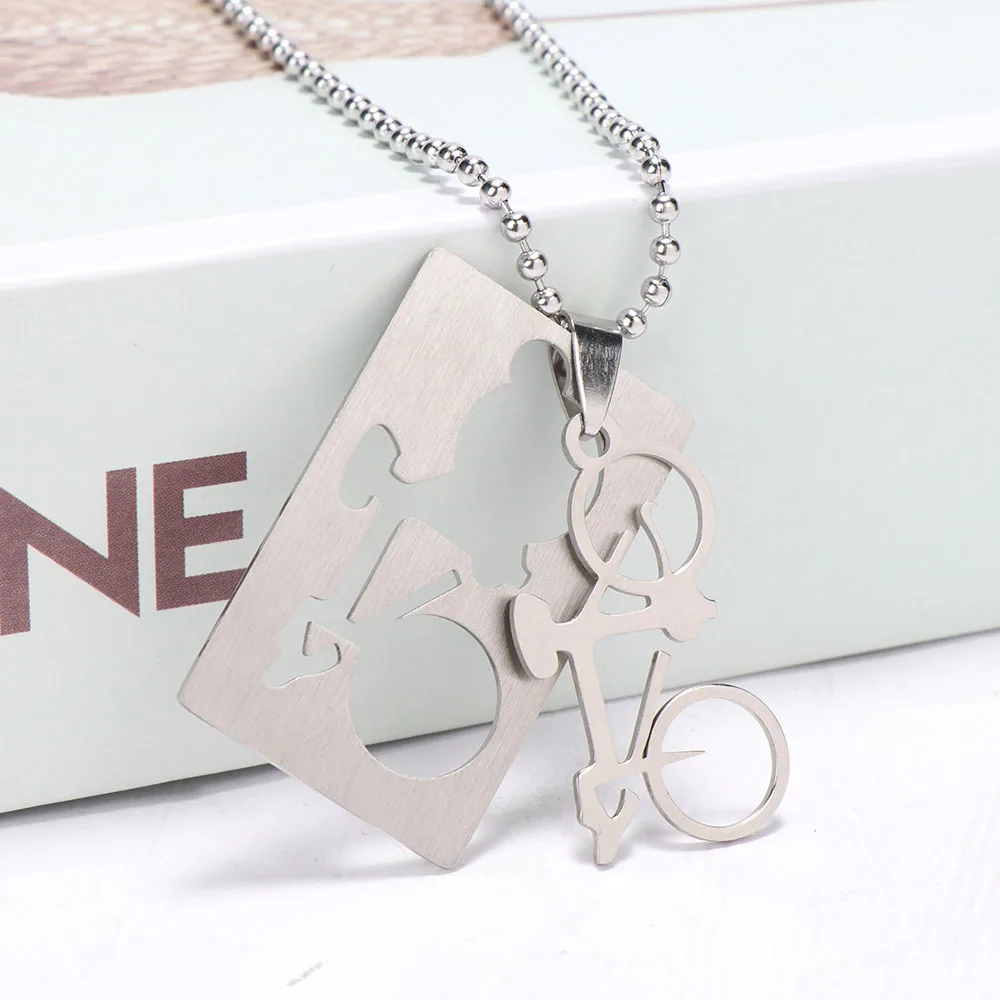 1 шт. Мужская цепочка из нержавеющей стали с подвеской на велосипед 50 см|Ожерелья