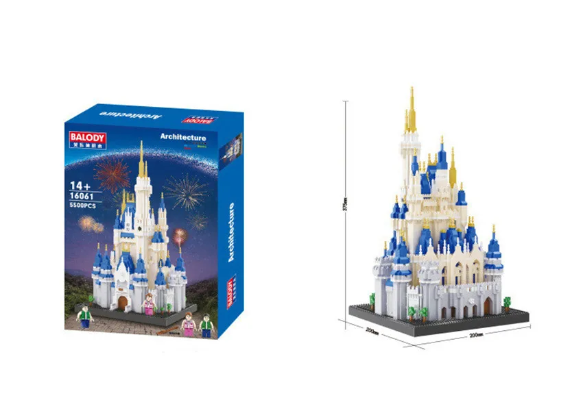 5500+ Balody Diamond Bricks 3D World Famous Architecture Blocks Minne Mickey Castle Model Action Figure Juguetes Toys Kids Gift | Игрушки и