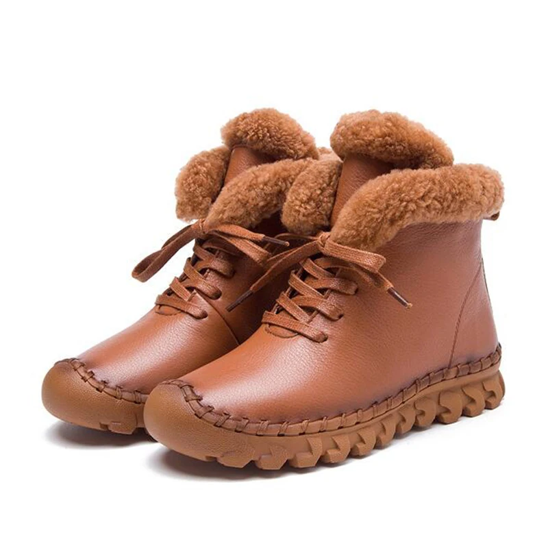 Женские ботинки с хлопковой подкладкой зимние из натуральной кожи женская обувь